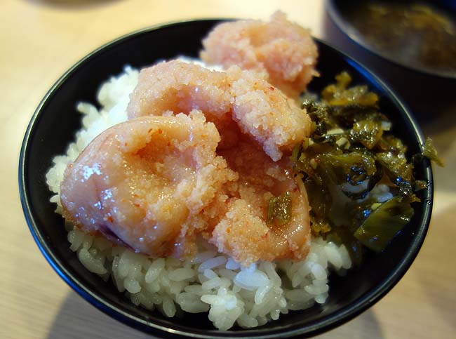東京では天ぷら食うのが私の定番ですがなぜか博多系の天ぷらと明太子食べ放題で開始！