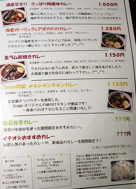 スープカリー スアゲ プラス[soup curry Suage ＋] 本店（北海道札幌）